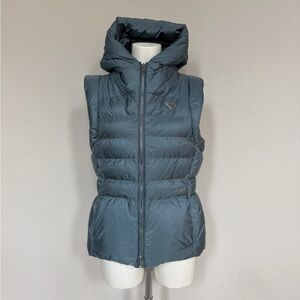 Prada Women's Puffer Vest in Steel Gray